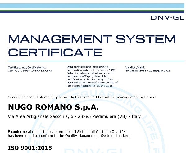 Certificazione ISO 9001:2015 e ISO 3834-2:2005